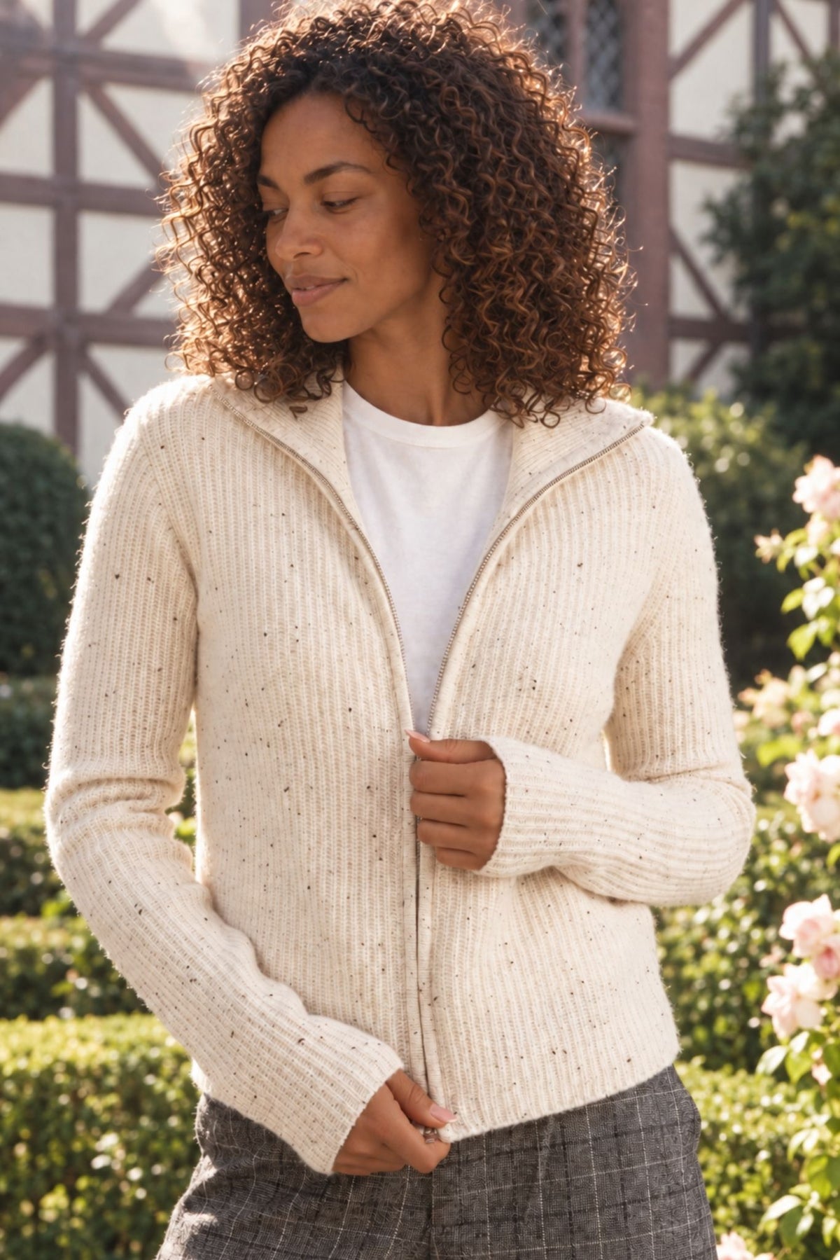 Collins Cashmere Double Zip  Jacket