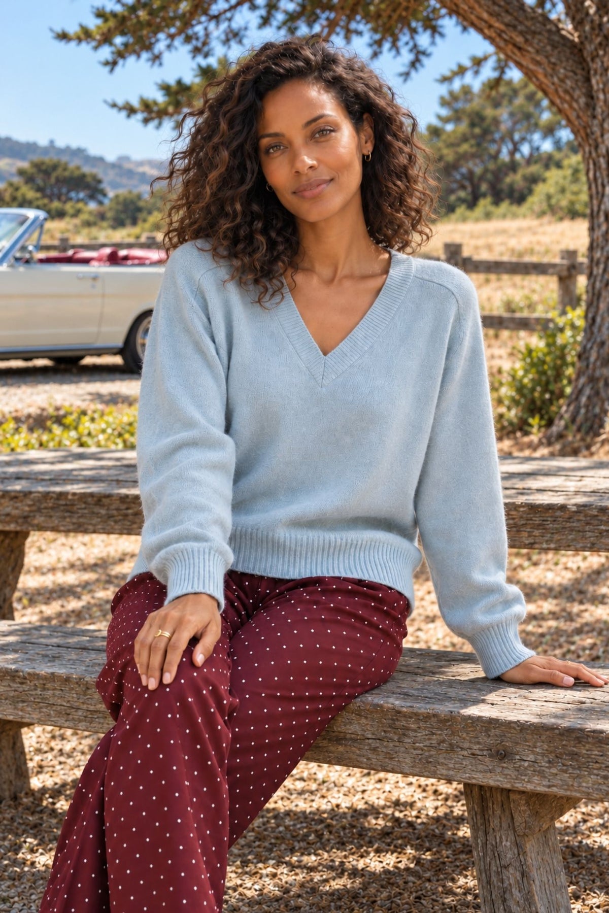 Crystal Women's Cashmere V Neck Pullover