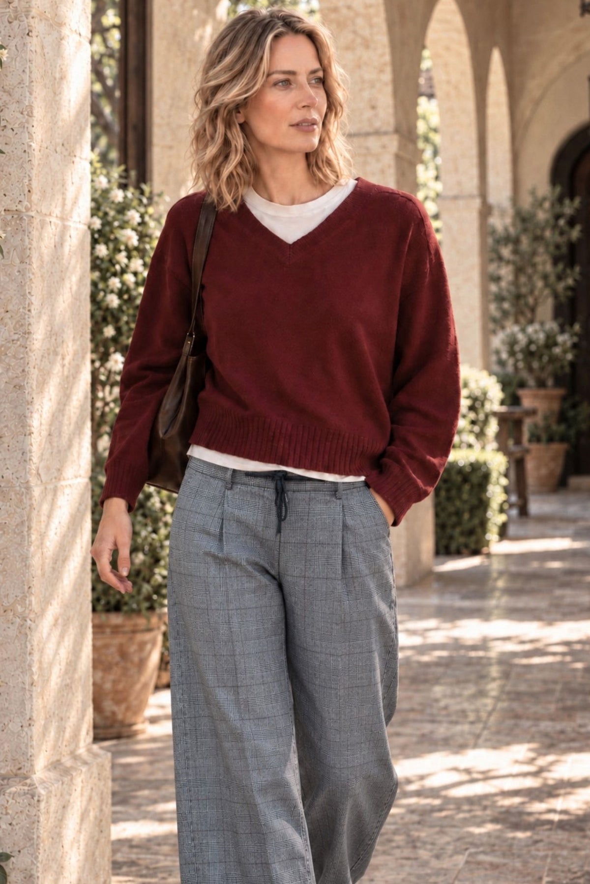 Crystal Women's Cashmere V Neck Pullover