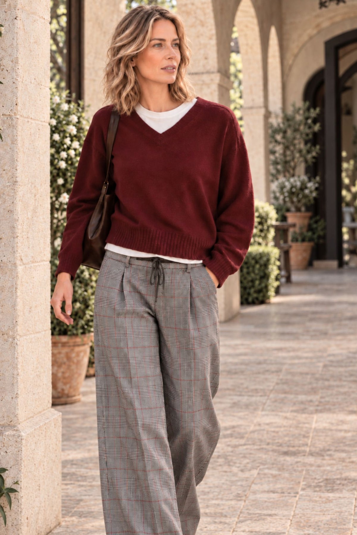 Crystal Women's Cashmere V Neck Pullover