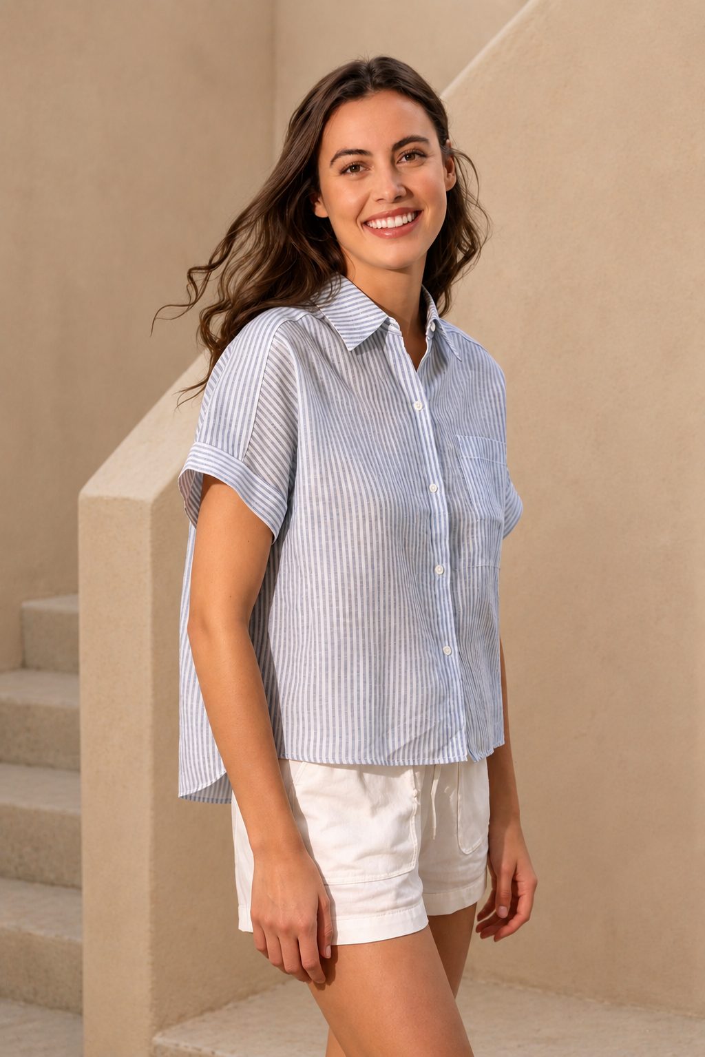 Catania Short Sleeve Pin Stripe Shirt