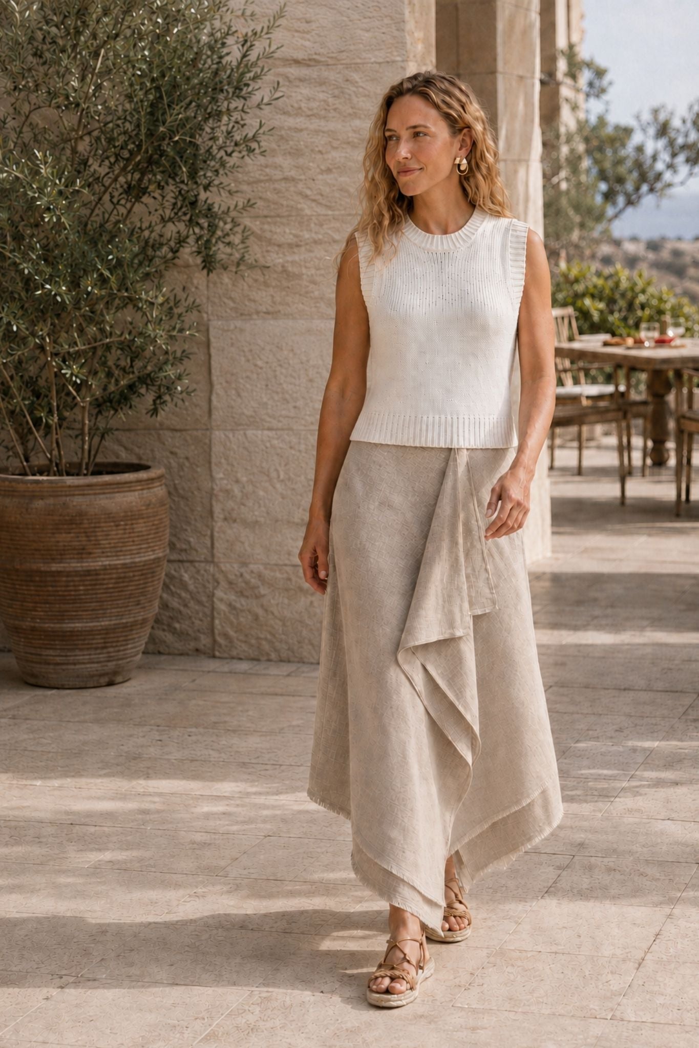 Tessa Linen Drape Skirt