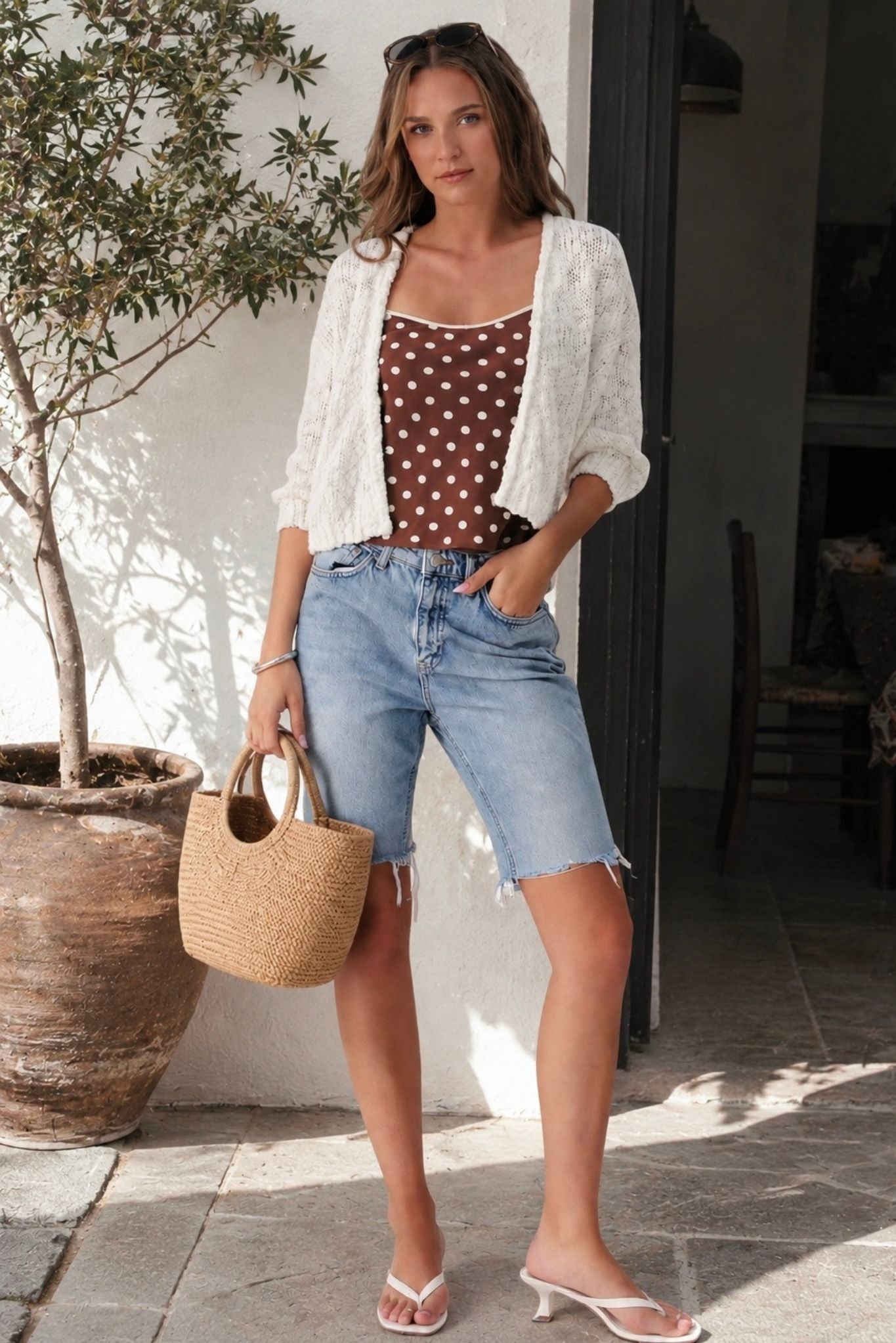 Erin Slub Cotton Open Cardigan