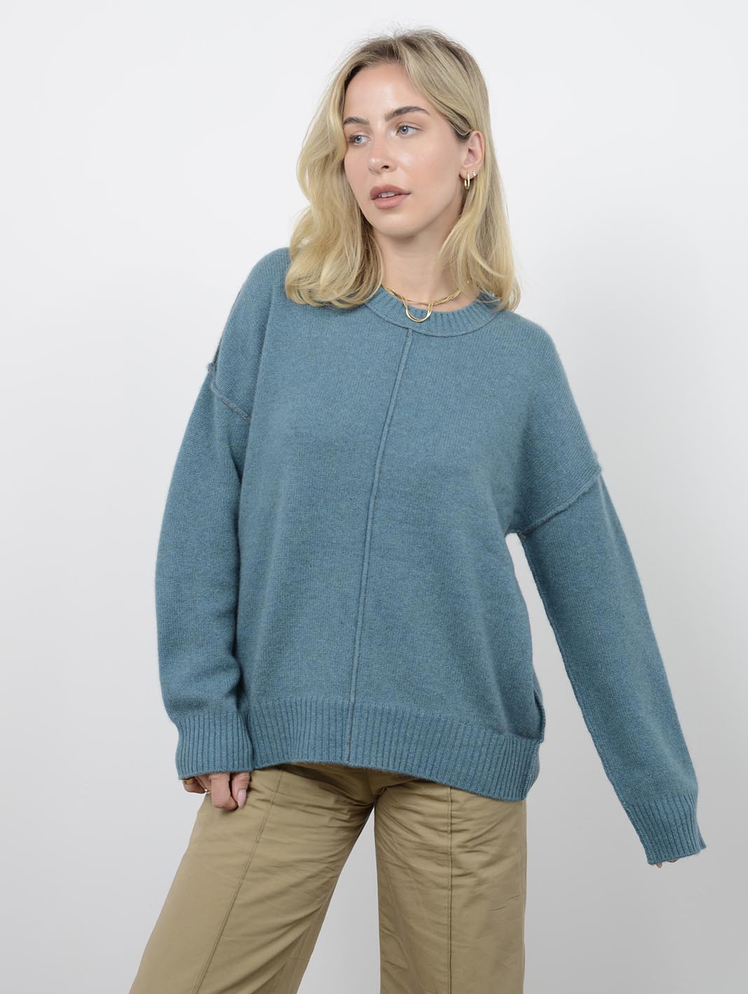 Venise Cashmere Oversized Crew Neck Pullover