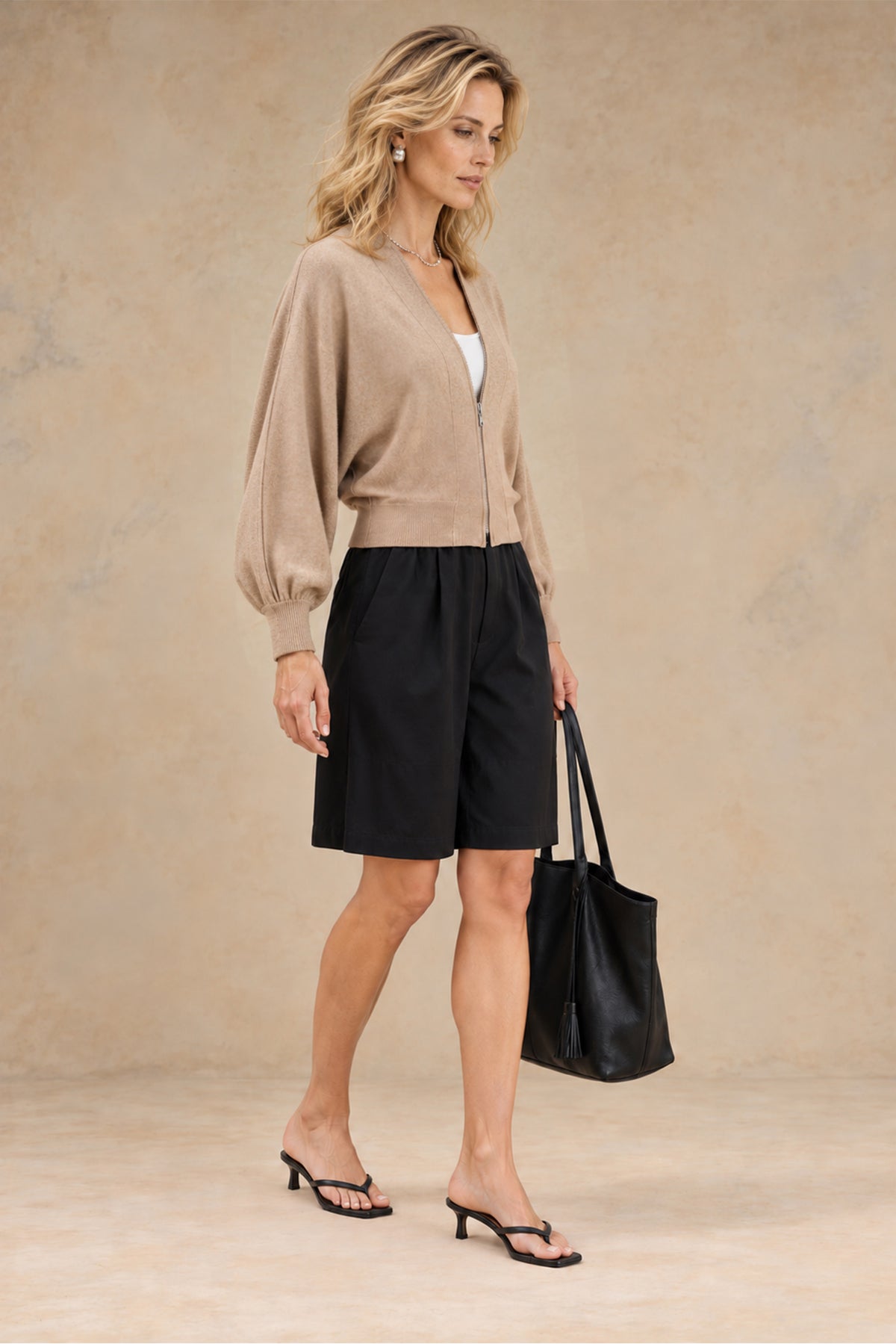 Gayle Cashmere Blend Zip Cardigan
