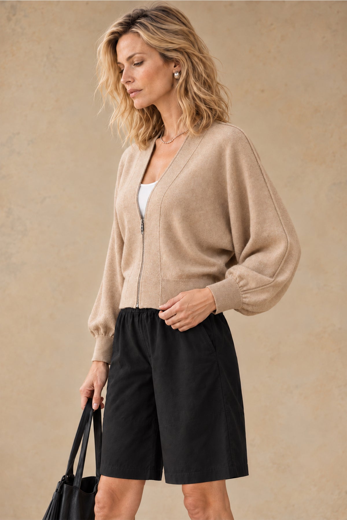Gayle Cashmere Blend Zip Cardigan