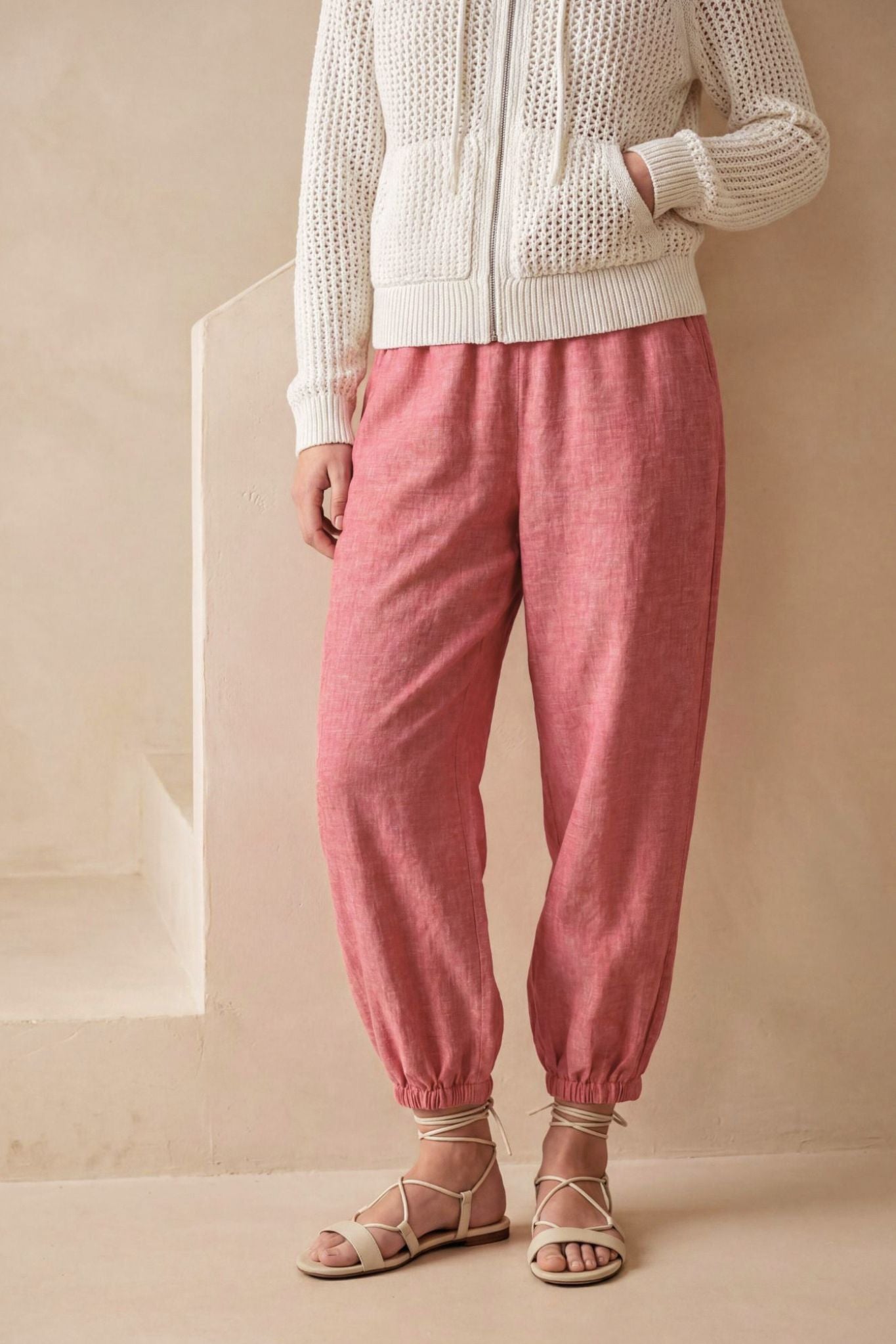 Irene Linen Cropped Jogger