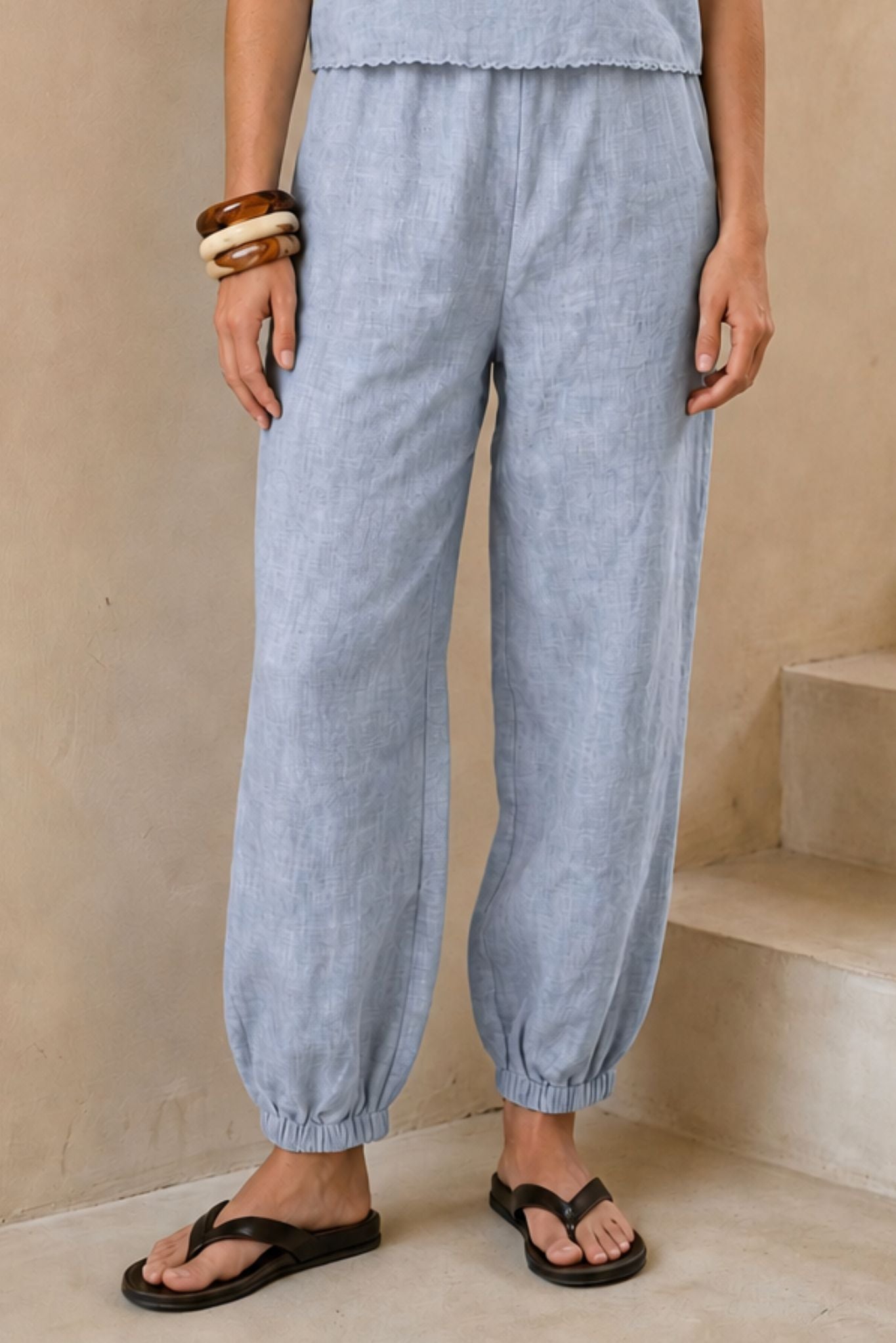 Irene Linen Cropped Jogger