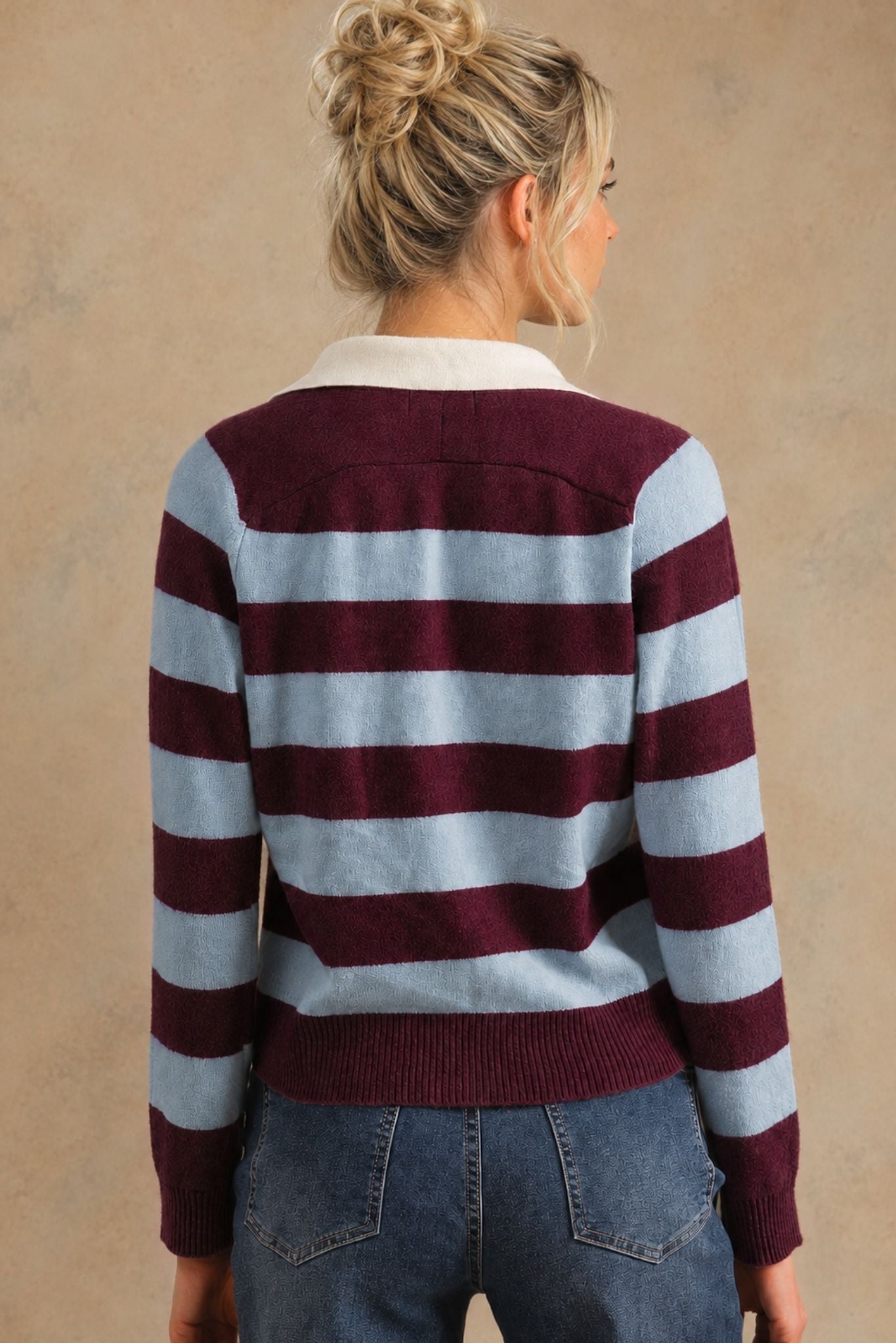 Maxine Cashmere Striped Polo