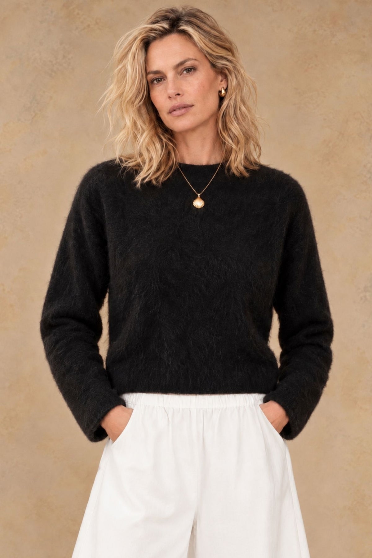 Melly Brushed Cashmere Crew