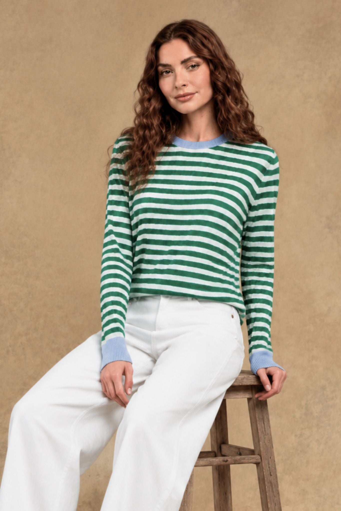 Suzette Cashmere Striped Crew