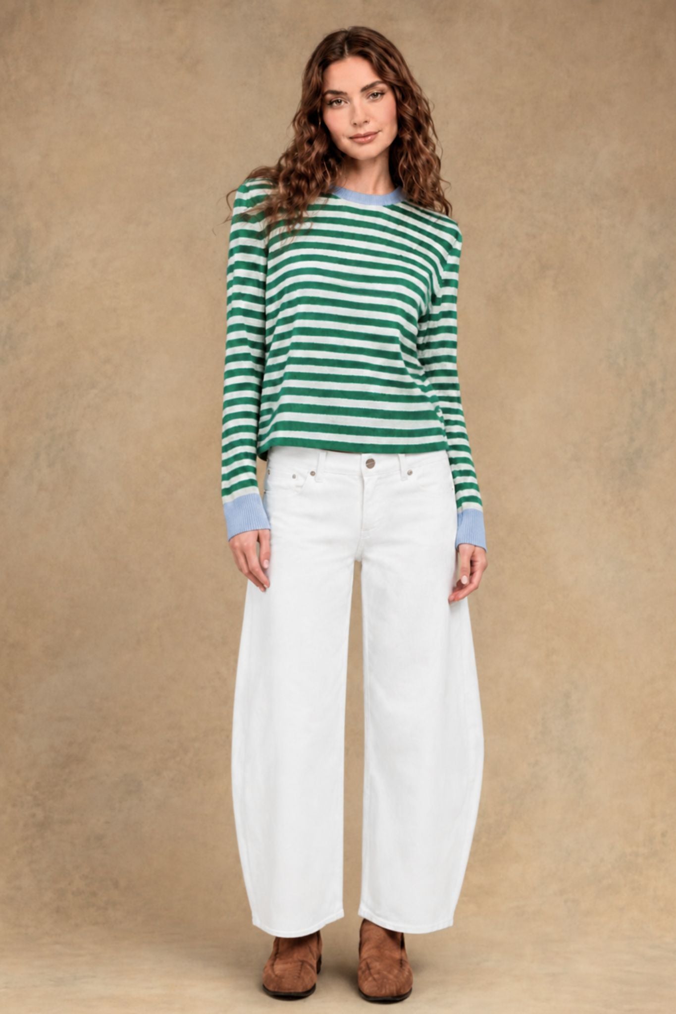 Suzette Cashmere Striped Crew