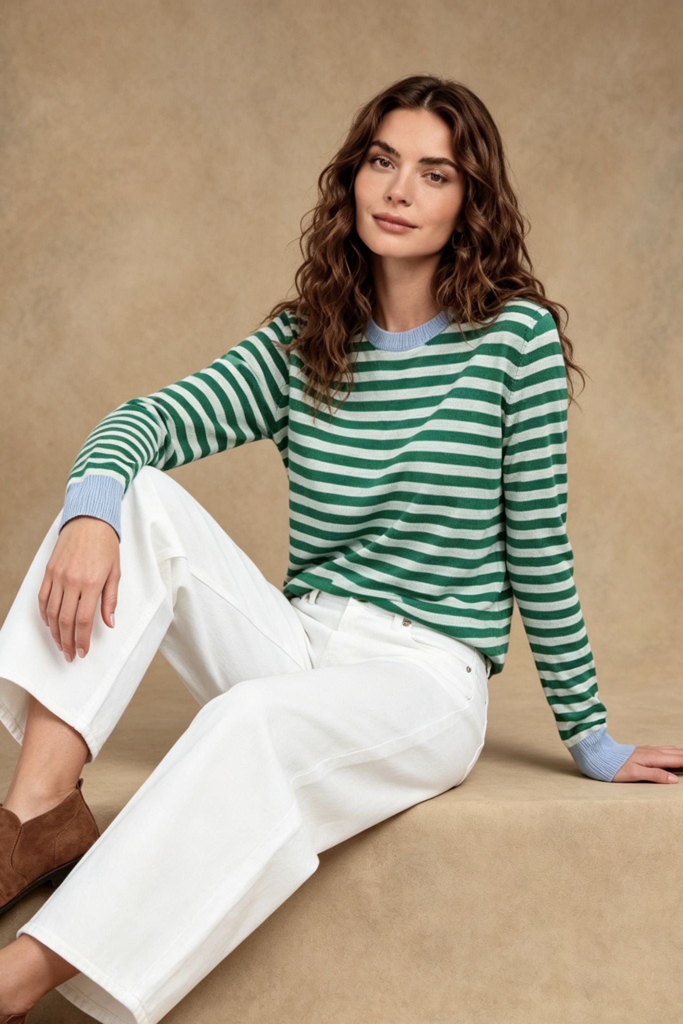 Suzette Cashmere Striped Crew