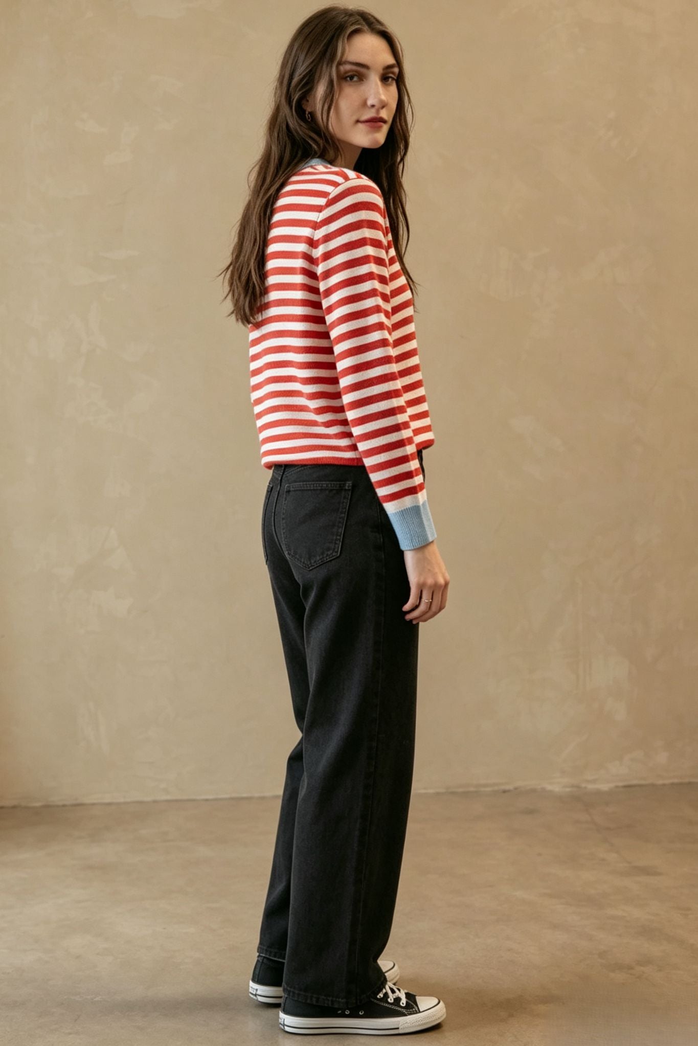 Suzette Cashmere Striped Crew