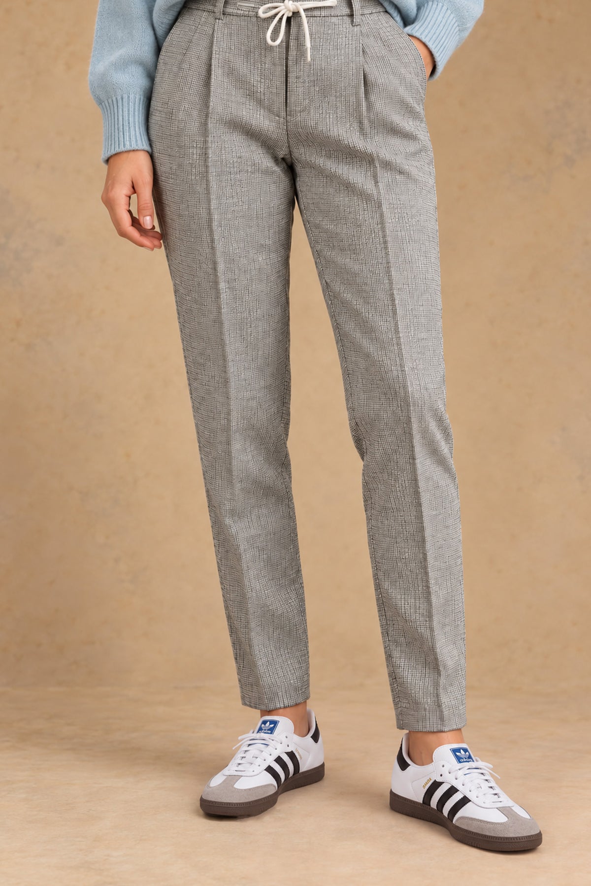 TIPI-V-12957 Vallorani Tipi Women's Tapered Plaid Pant