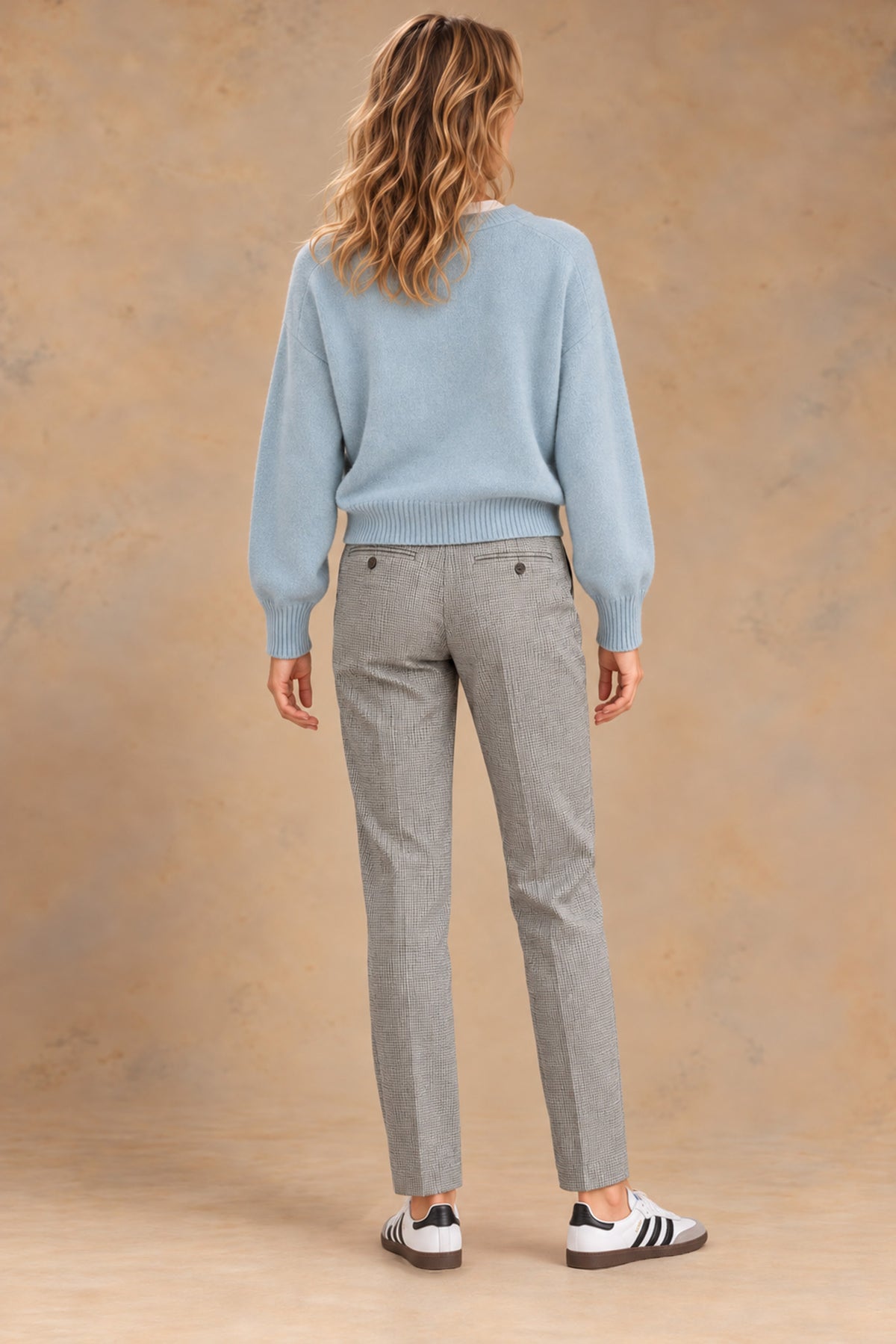 TIPI-V-12957 Vallorani Tipi Women's Tapered Plaid Pant