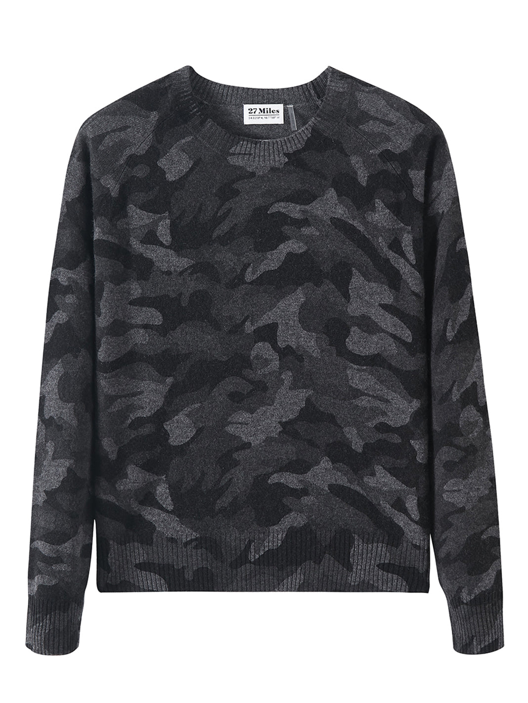 Tasha Camo Print Cashmere Crew