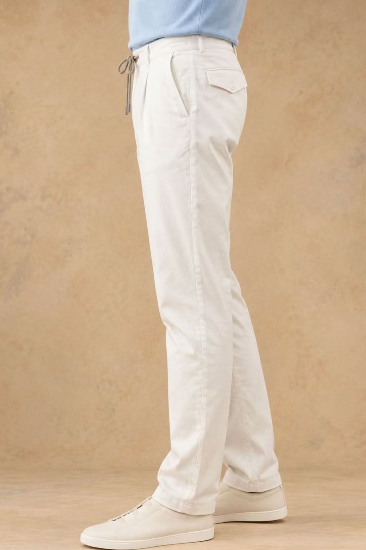 New Alfred 2983 Men's Cotton Single Pleat Tapered Fit Pant