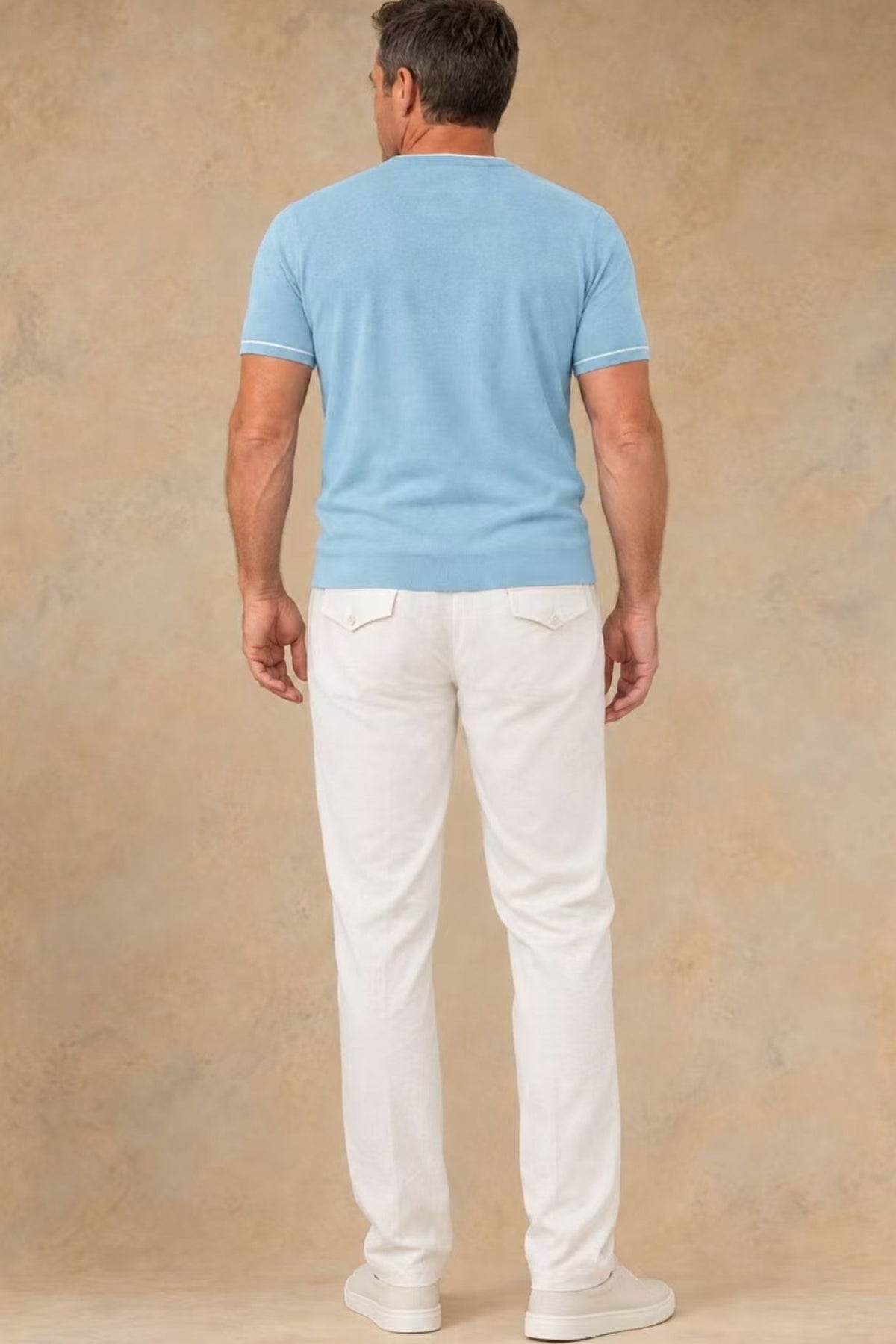 New Alfred 2983 Men's Cotton Single Pleat Tapered Fit Pant
