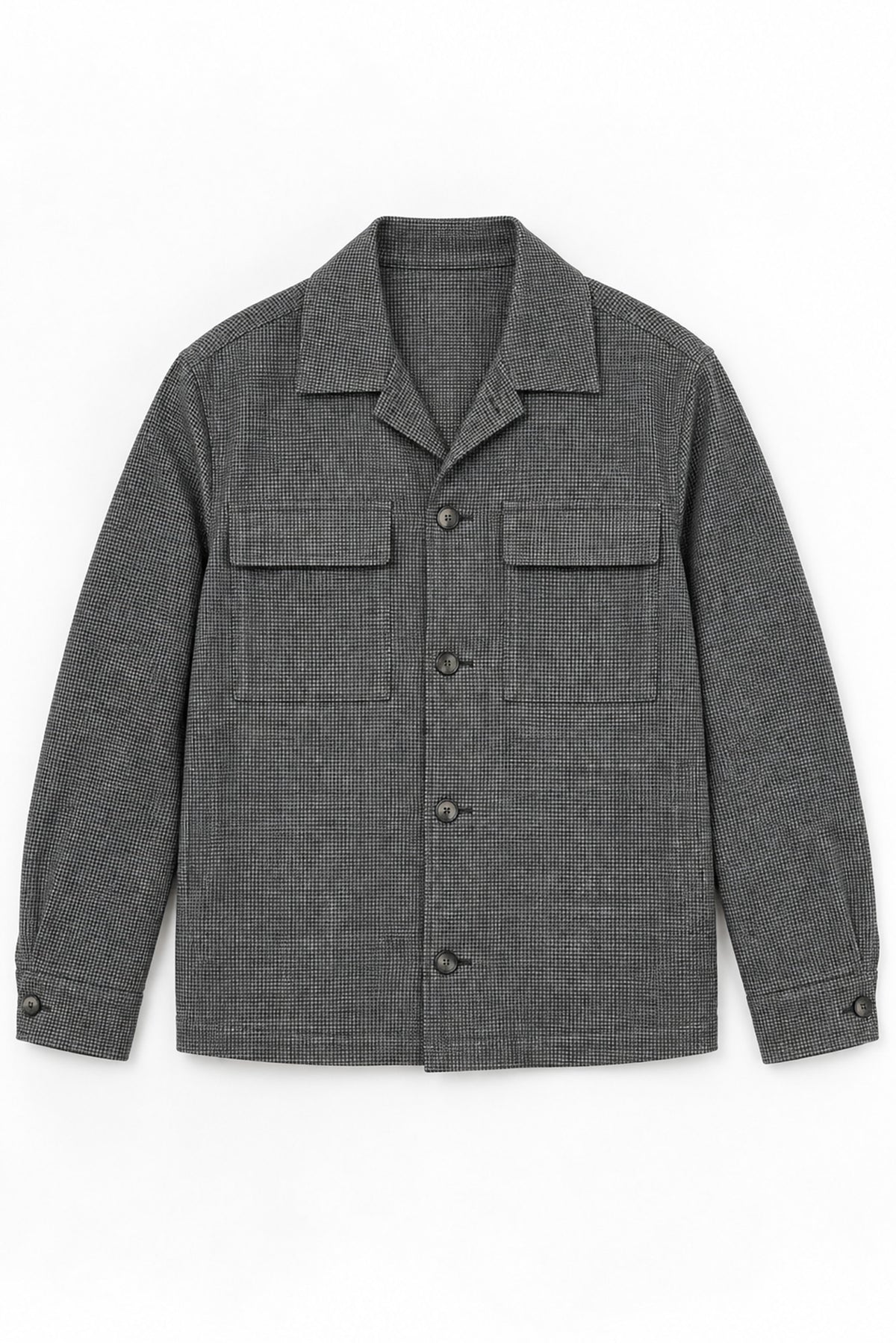 Aspen 10017 Vallorani Men's Wool overshirt Grey Houndstooth