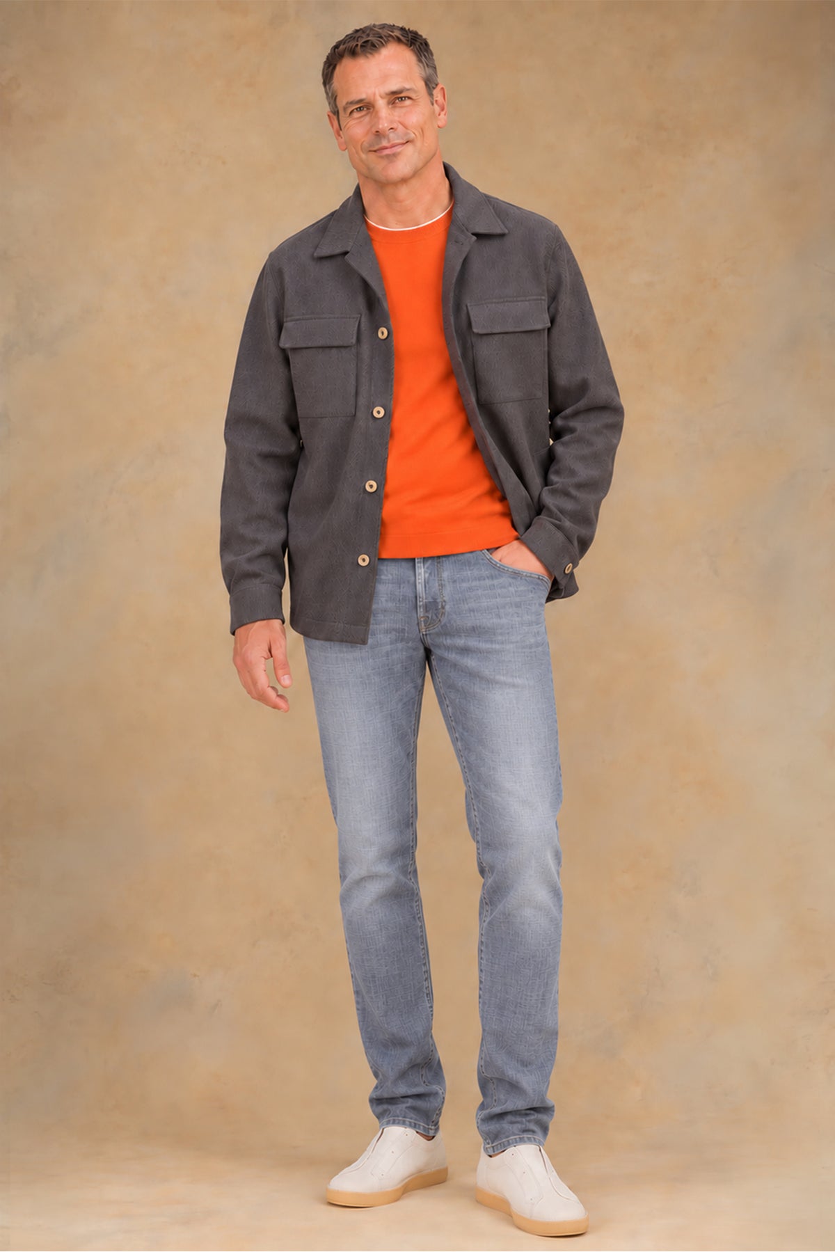 Aspen 10660 Vallorani Men's Wool overshirt Brown