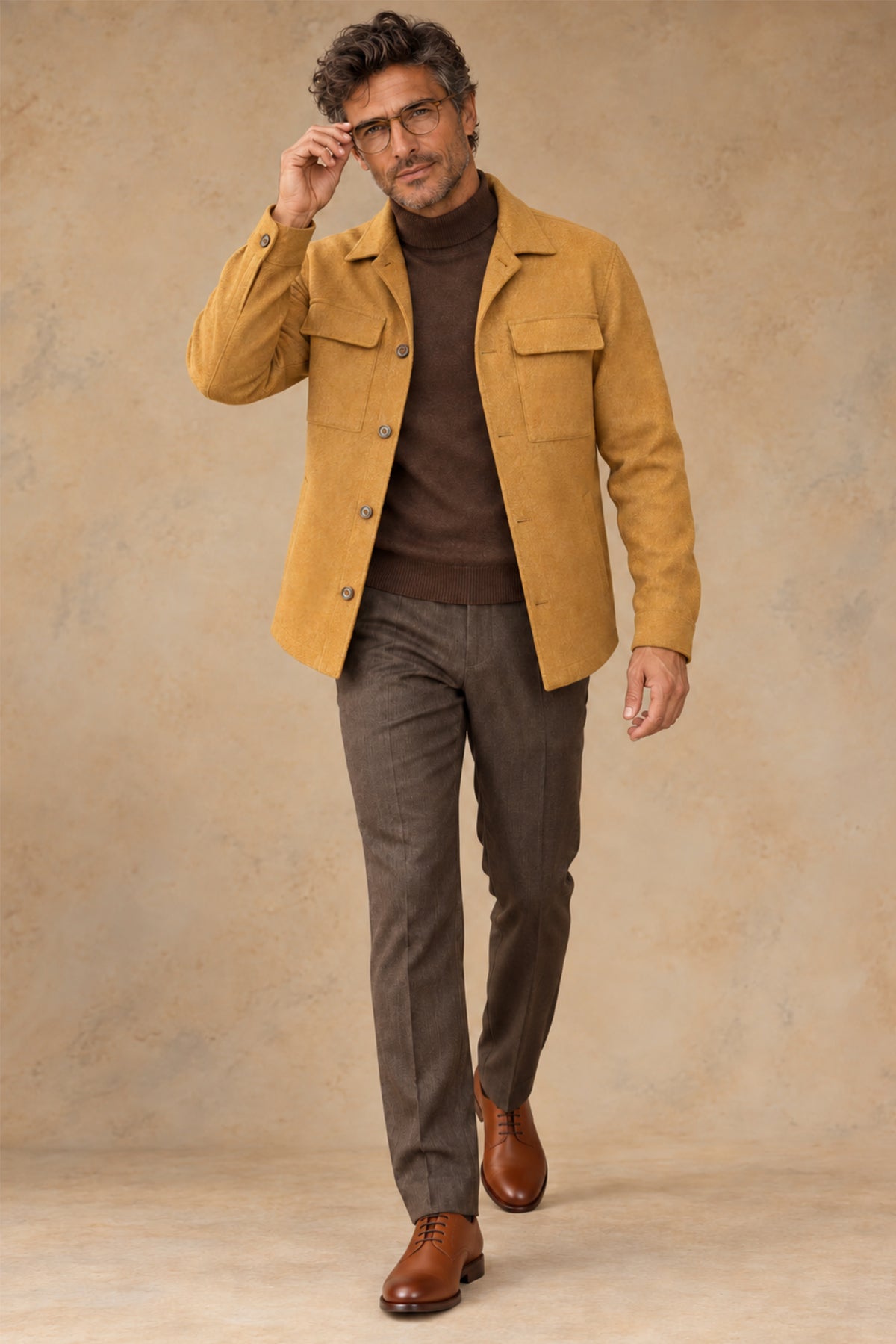 Aspen 12927 Vallorani Men's Wool overshirt Yellow
