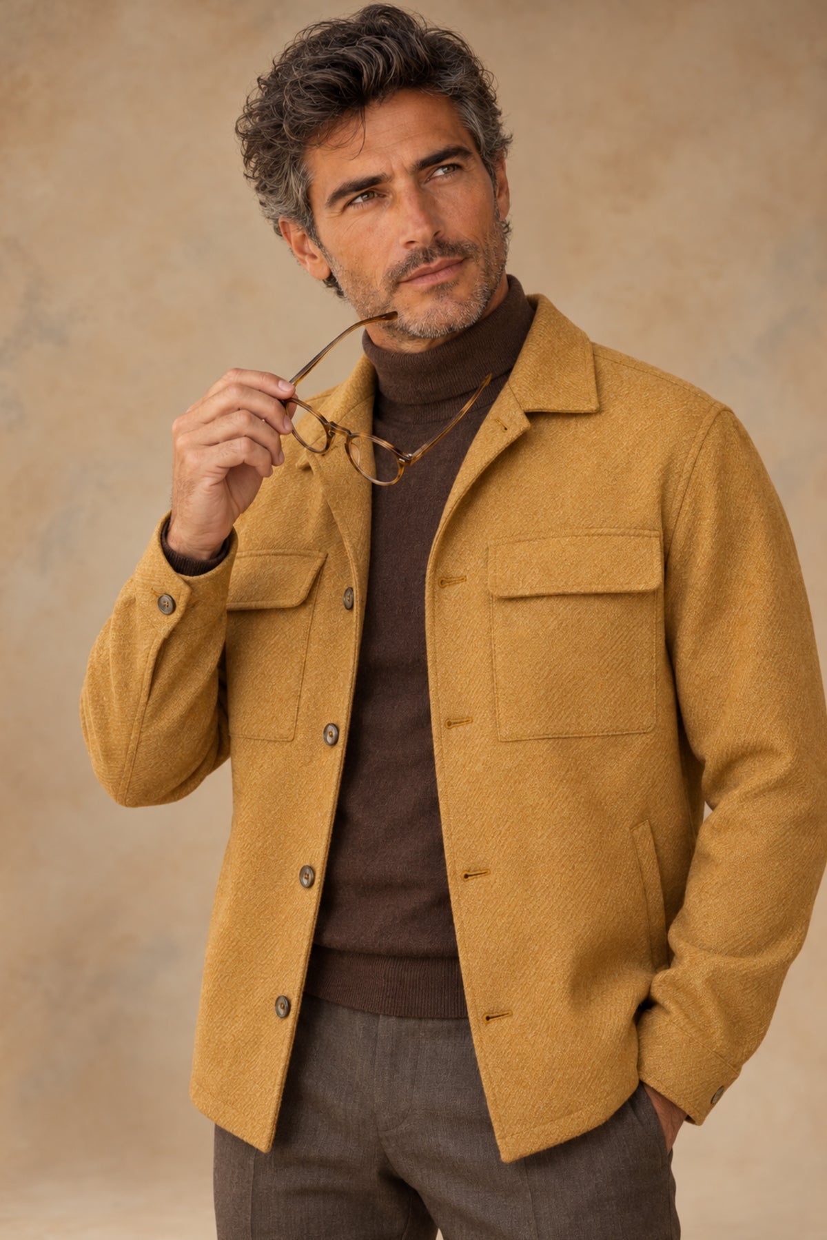 Aspen 12927 Vallorani Men's Wool overshirt Yellow