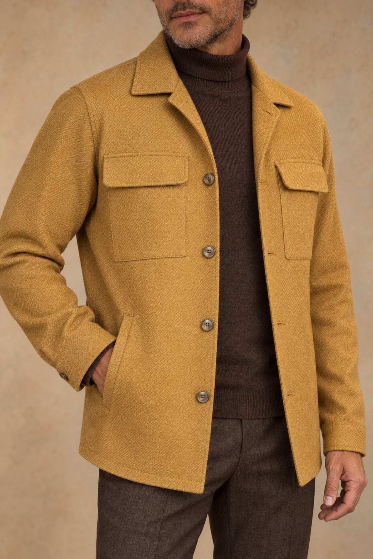 Aspen 12927 Vallorani Men's Wool overshirt Yellow