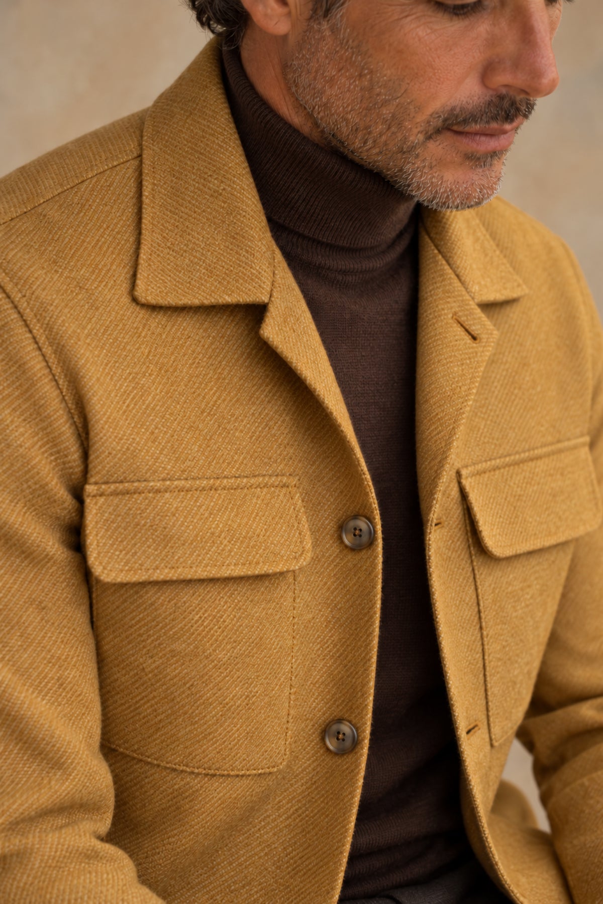 Aspen 12927 Vallorani Men's Wool overshirt Yellow