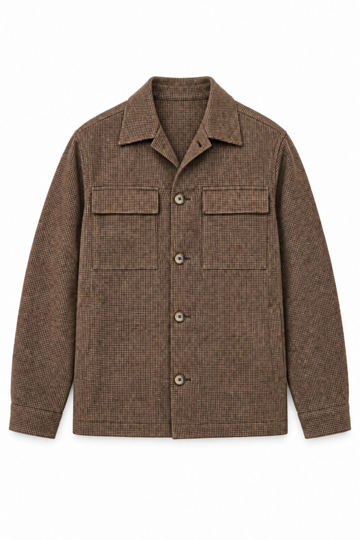 Aspen 3137 Vallorani Men's Wool Overshirt Brown Hounds