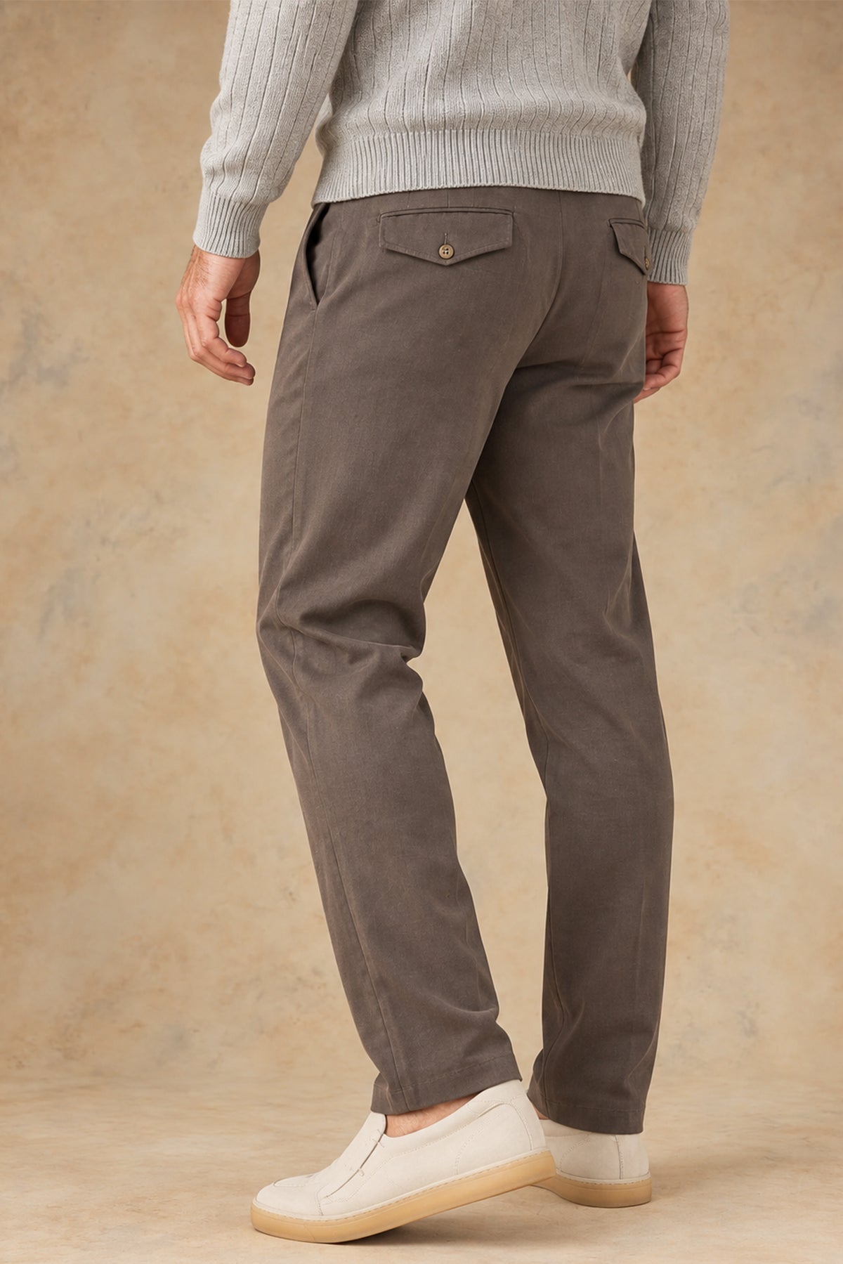 New Alfred 3123 Men's Cotton Single Pleat Tapered Fit Pant