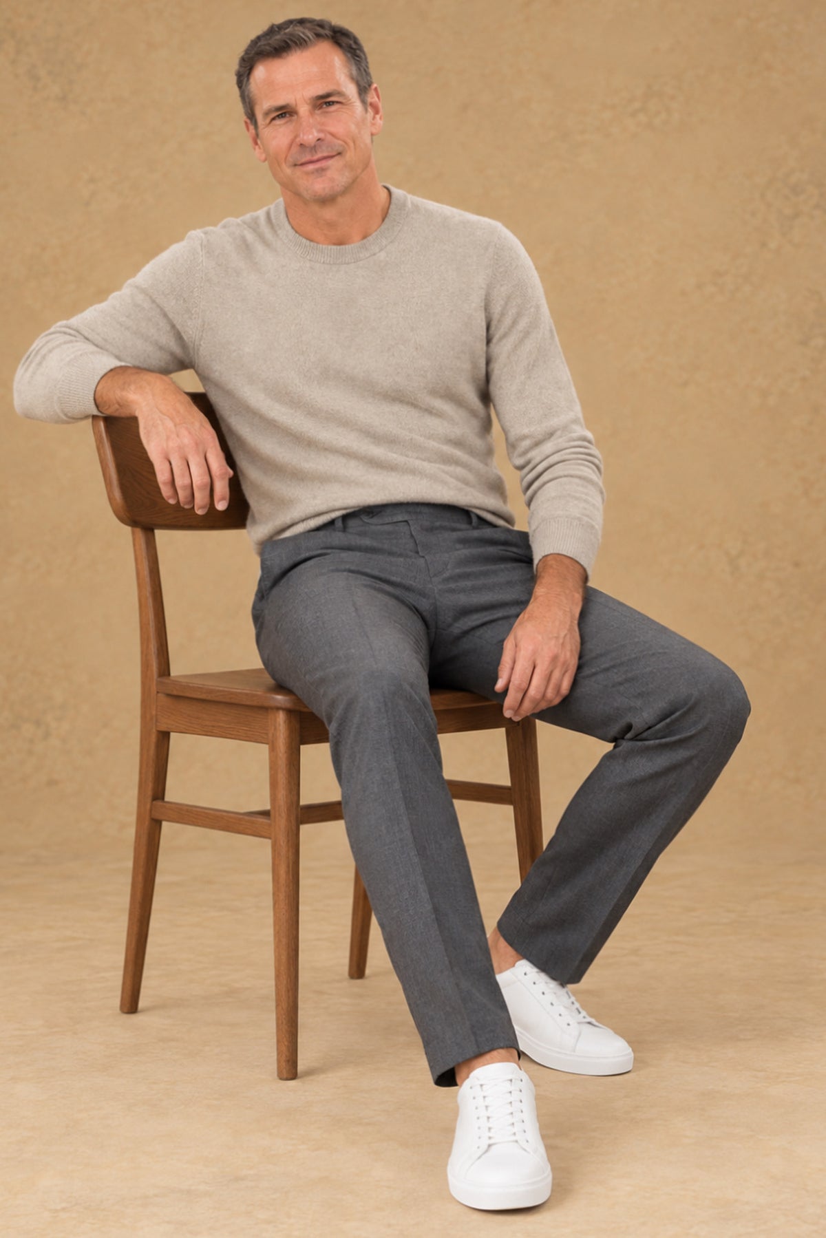 Otto 11344 Men's Wool Flat Front Slightly Tapered Leg Pant