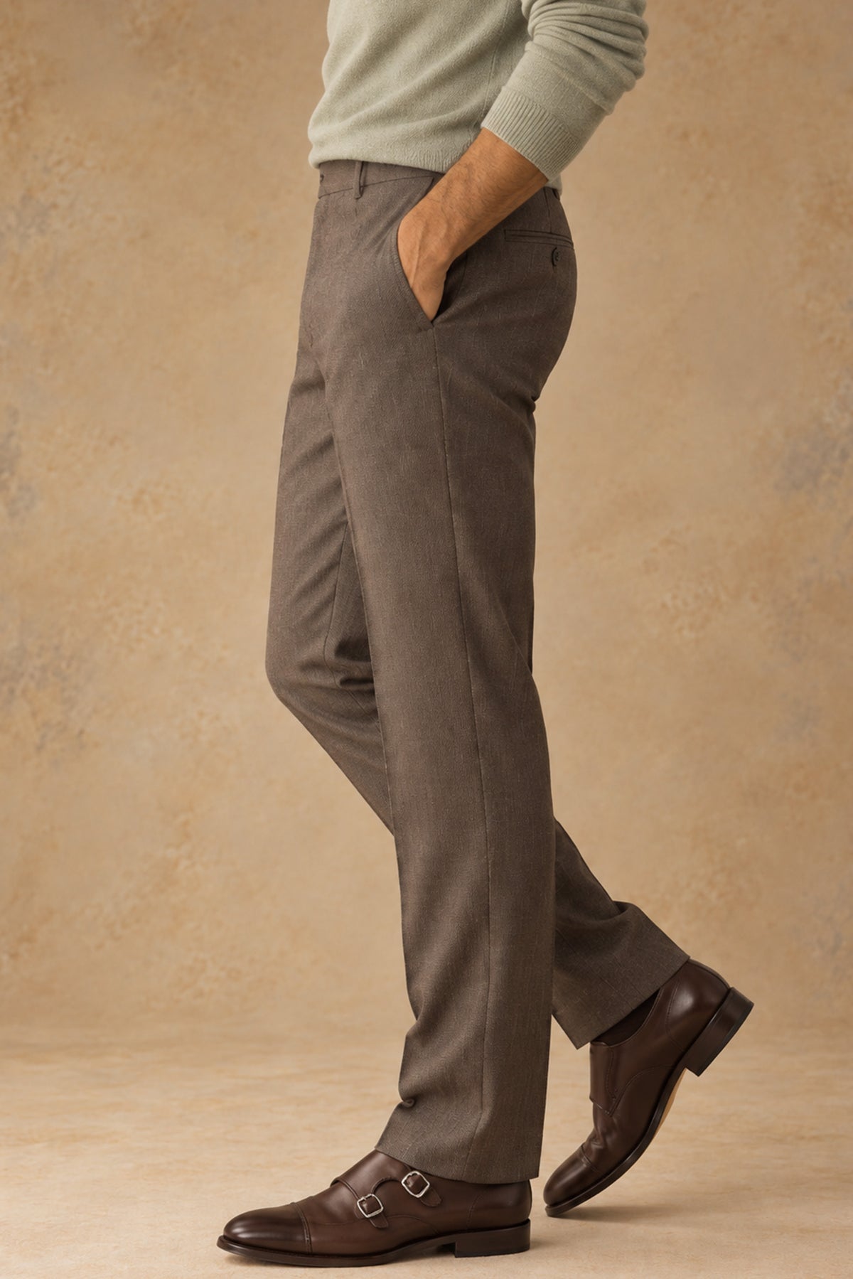 Otto 12924 Men's Wool Flat Front Slightly Tapered Leg Pant
