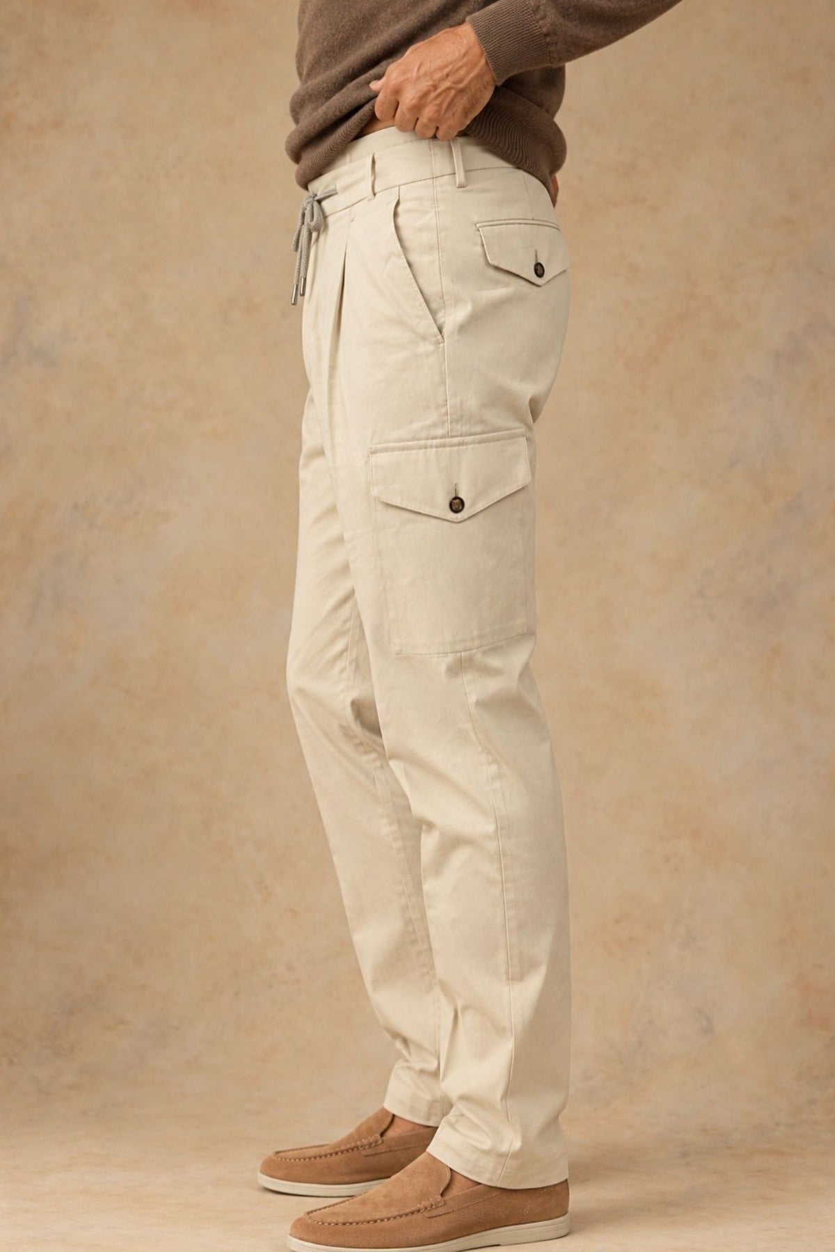 Salvo 10834 Men's Cotton Single Pleat Tapered Cargo Pant