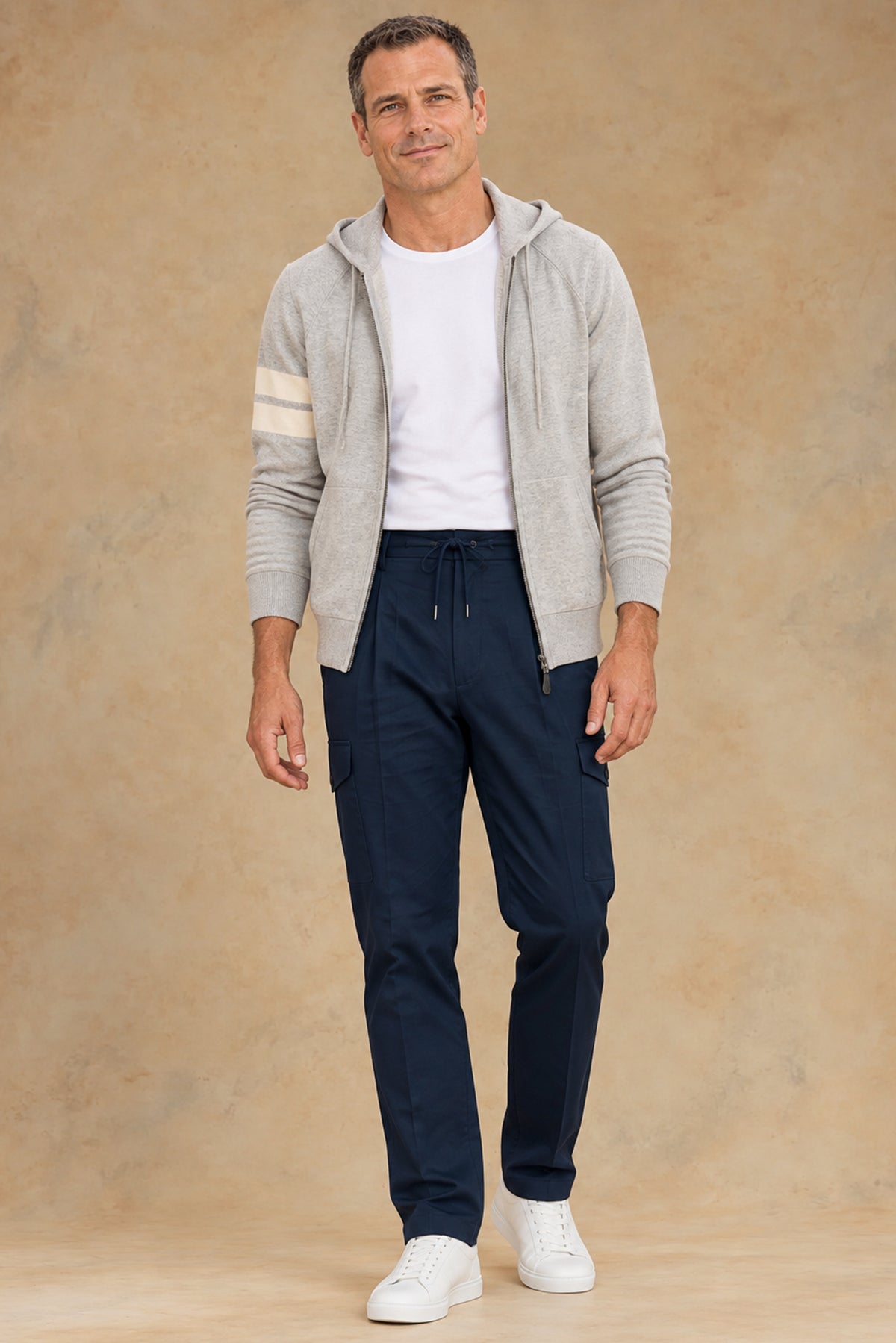 Salvo 11136 Men's  Cotton Single Pleat Tapered Cargo Pant