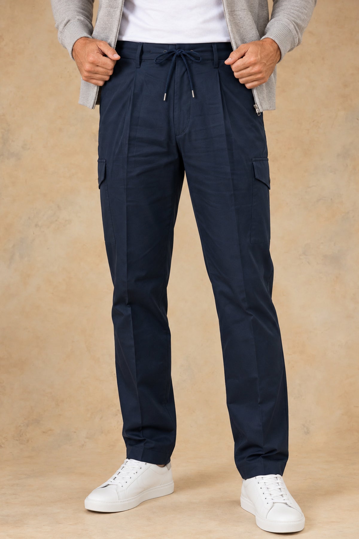 Salvo 11136 Men's  Cotton Single Pleat Tapered Cargo Pant