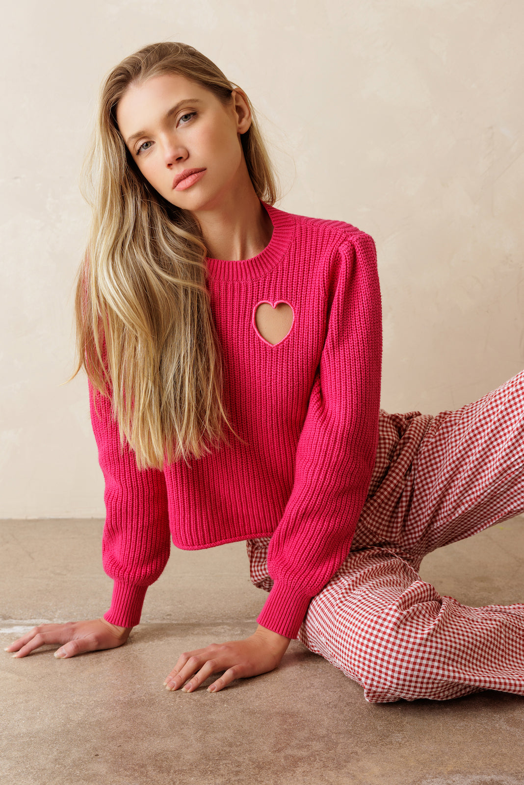 Valentine Cotton Cut Out Heart Sweater