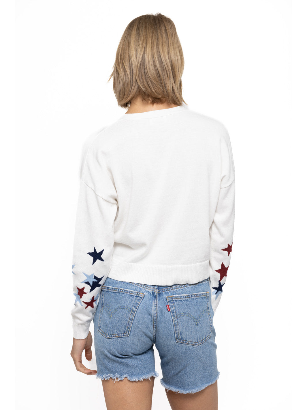 Rhode Women's Cotton V Neck with Star Sleeves